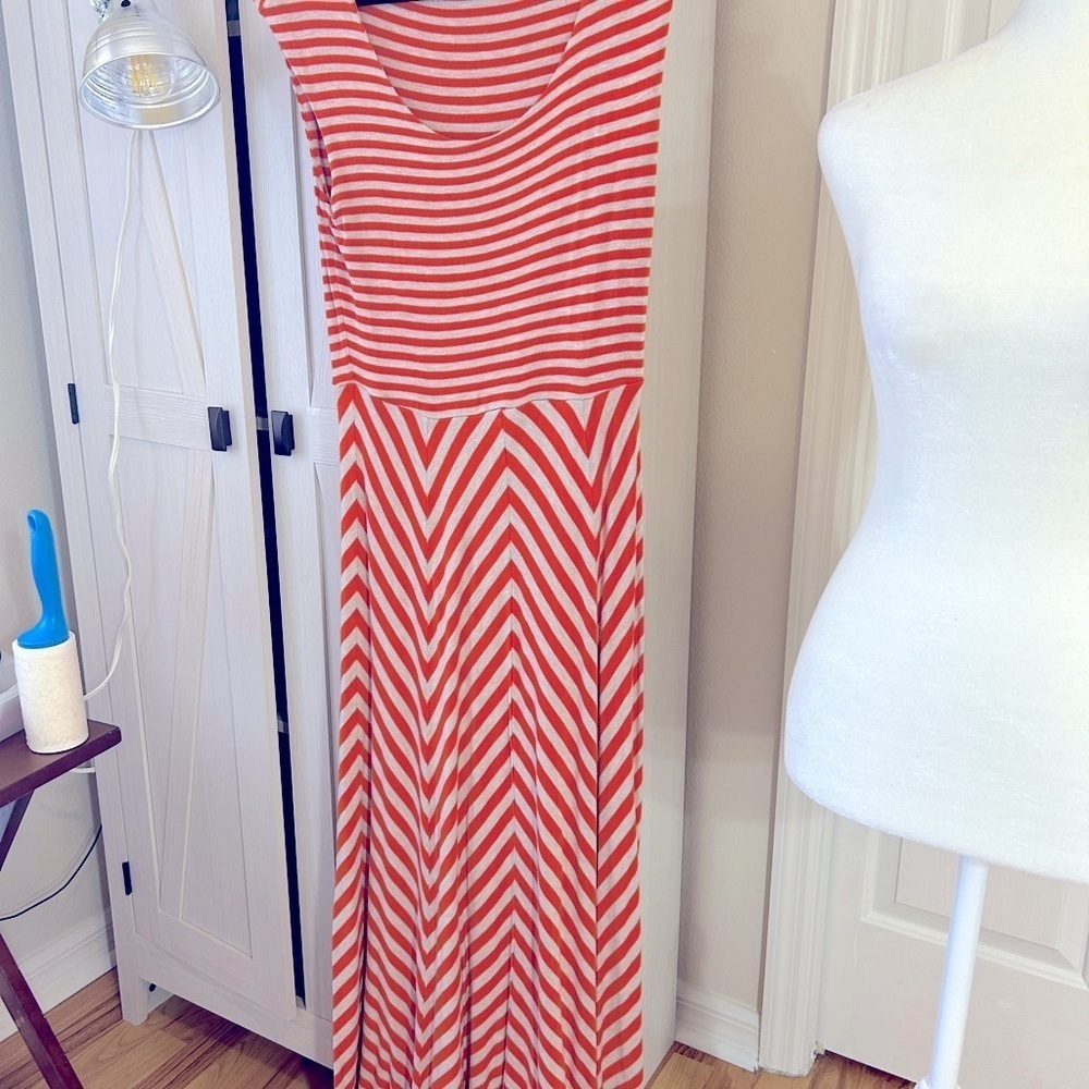 Calvin Klein Orange and Grey Tank Top Maxi Dress